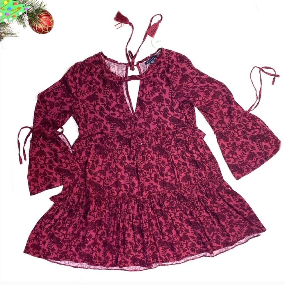 American Eagle Purple Boho Floral Dress